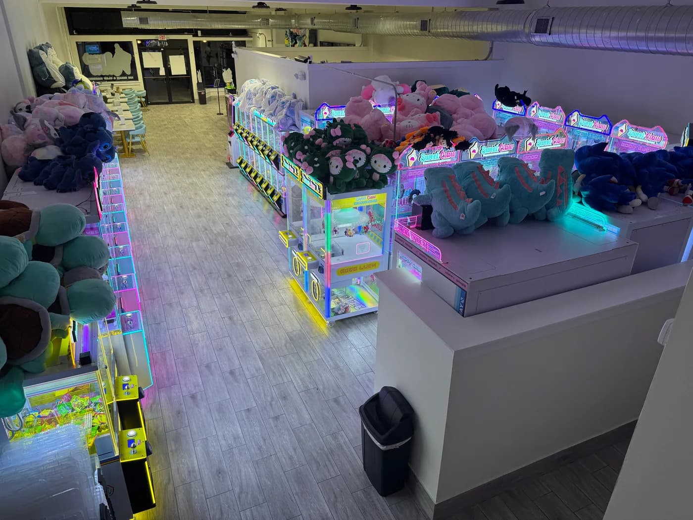 The prize counter where wins are turned in and traded up
